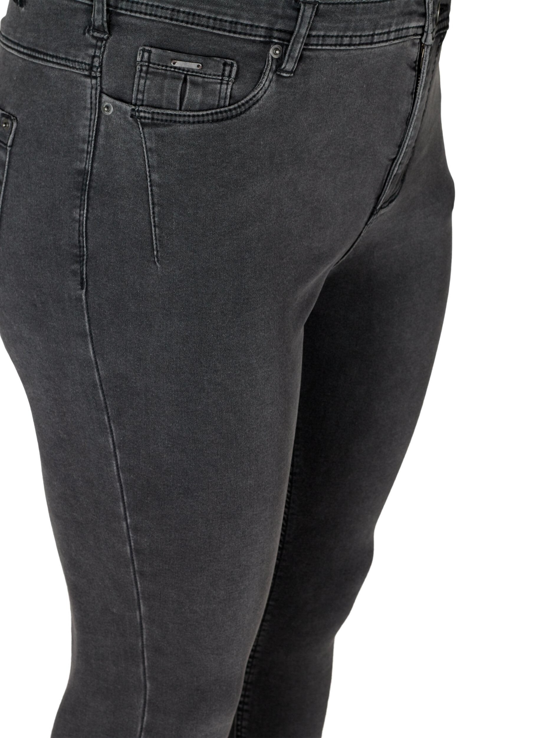 Zizzi Cropped Amy jeans met rits, Grijs, Packshot image number 2