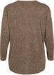 Melange Blouse met een rond halsje en lange mouw, Caribou, Packshot image number 1