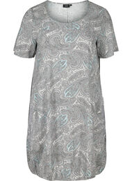 Viscose jurk met print en korte mouwen , Bright Paisley
