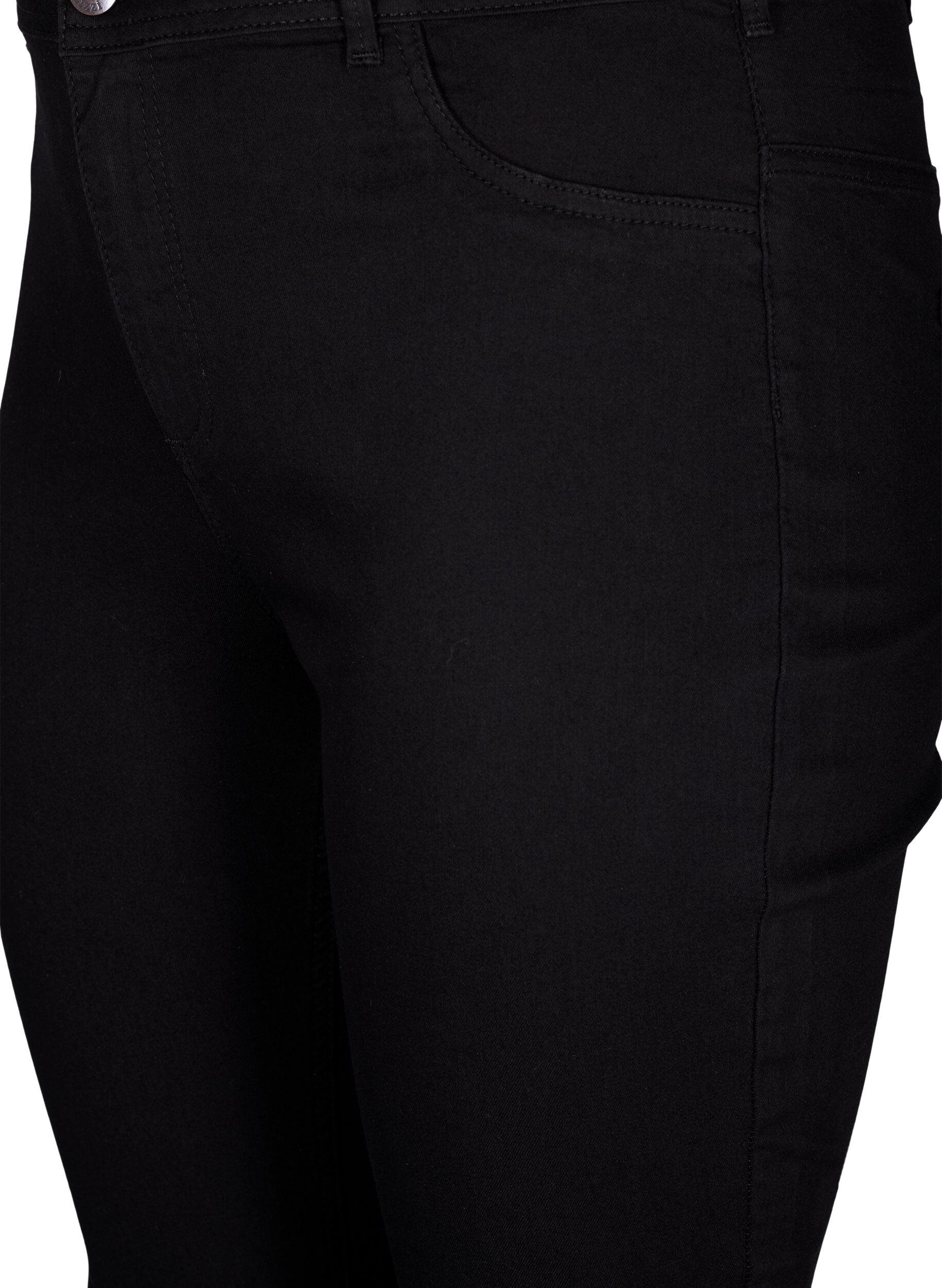 Zizzi Extra slim fit Amy jeans met hoge taille, Zwart, Packshot image number 2