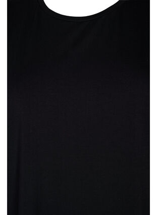 Katoenen jurk met korte mouwen en splitjes, Black, Packshot image number 2
