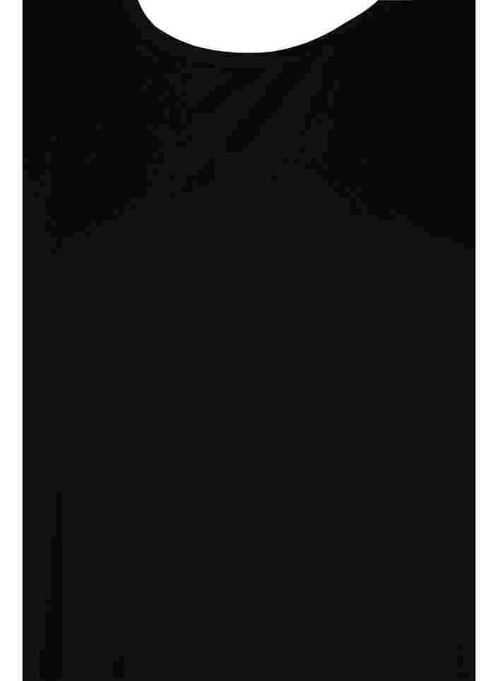 Katoenen jurk met korte mouwen en splitjes, Black, Packshot image number 2