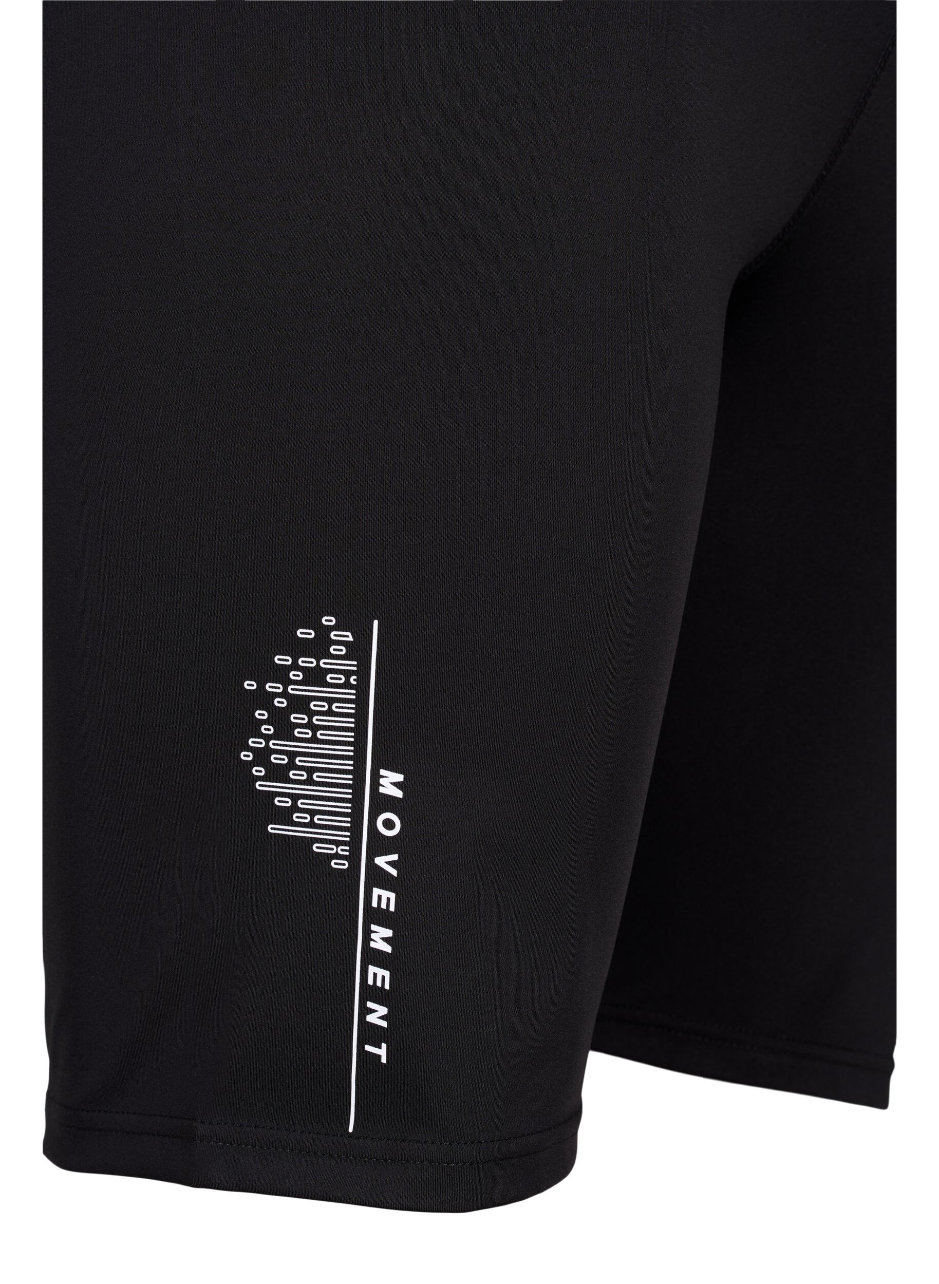 Zizzi Lange strakke sport shorts met logo, Black, Packshot image number 3