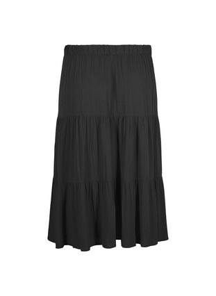 Lange rok met elastiek in de taille, Black, Packshot image number 1