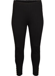 Viscose leggings met knopdetails, Zwart
