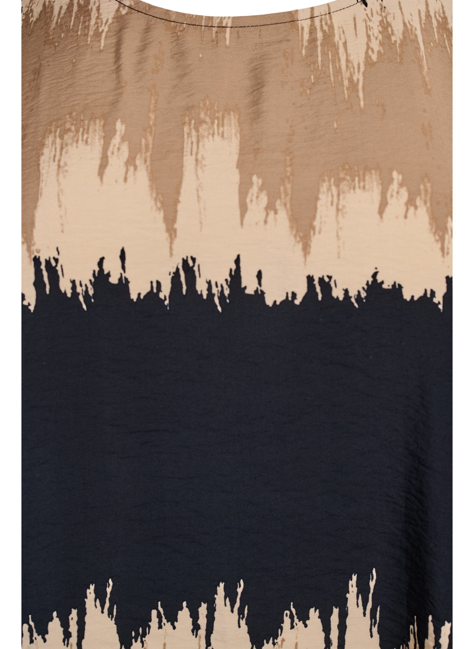 Zizzi Blouse met wijde mouwen en grafische print, Zwart, Packshot image number 2