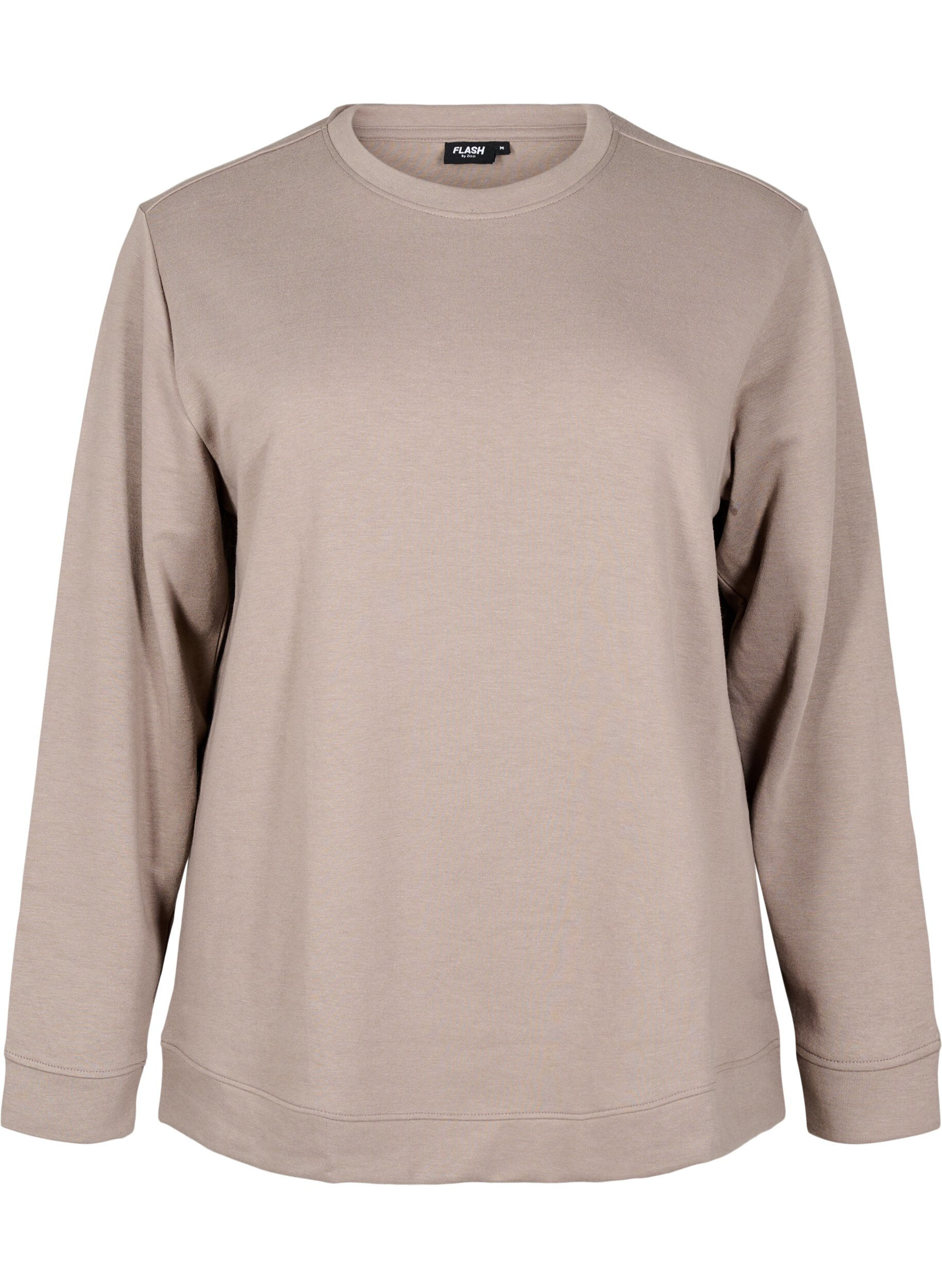 Zizzi FLASH - Sweatshirt met ronde hals, Beige, Packshot image number 0