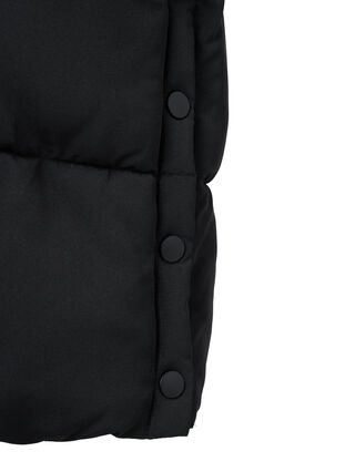 Gewatteerde jas met zakken en capuchon, Black, Packshot image number 3
