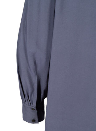 Lange blouse in effen kleur en viscosemix, Odysses Gray, Packshot image number 3