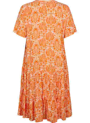 Viscose jurk met print en korte mouwen, Exuberance Oriental, Packshot image number 1