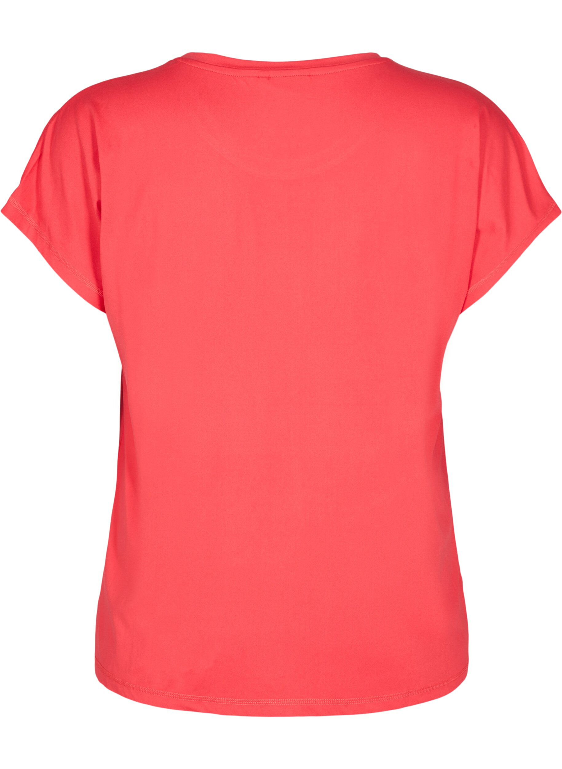 Zizzi Effen gekleurd T-shirt voor sporten, Rood, Packshot image number 1