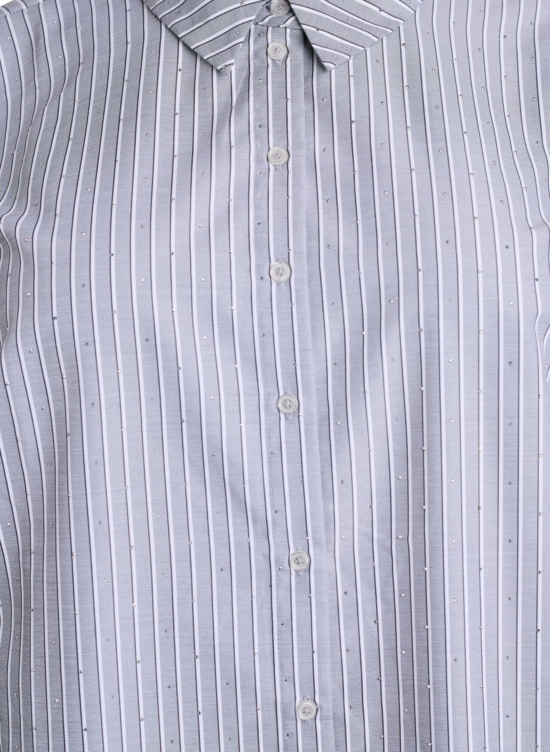 Zizzi Gestreept shirt met studs, Zwart, Packshot image number 2