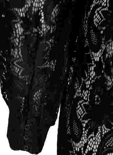 Kanten blouse met franje, Black, Packshot image number 3