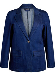 Denim blazer met zakken, Blauw