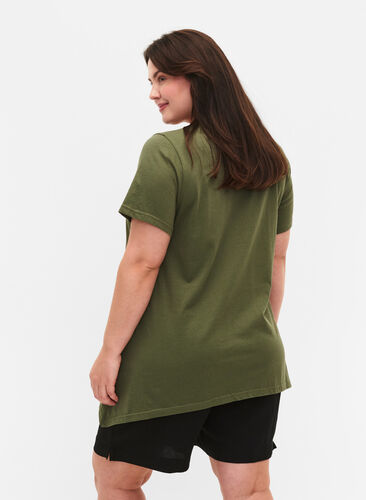 Katoenen T-shirt met korte mouwen, Thyme PRESENT, Model image number 1