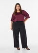 Satijnen blouse met ellebooglange mouwen, Rood, Model image number 1