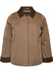 Licht gewatteerde jas met een corduroy kraag, Bruin, Packshot image number 0