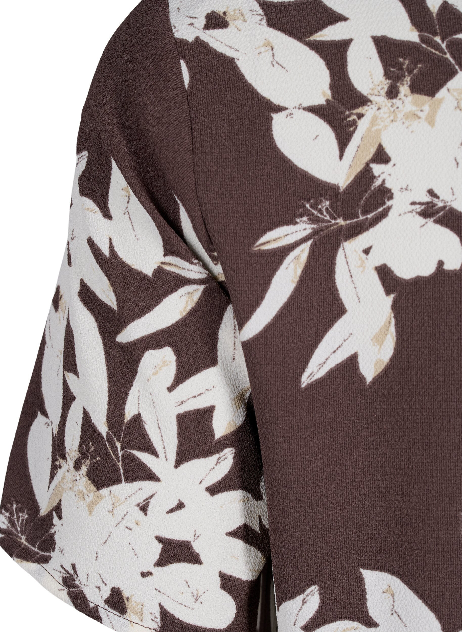 Zizzi Jurk met print en korte mouwen, Bruin, Packshot image number 3