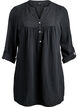 Katoenen mousseline tuniek met broderie anglaise, Zwart, Packshot image number 0
