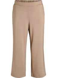 High-waist loungebroek met rechte pijpen, Beige