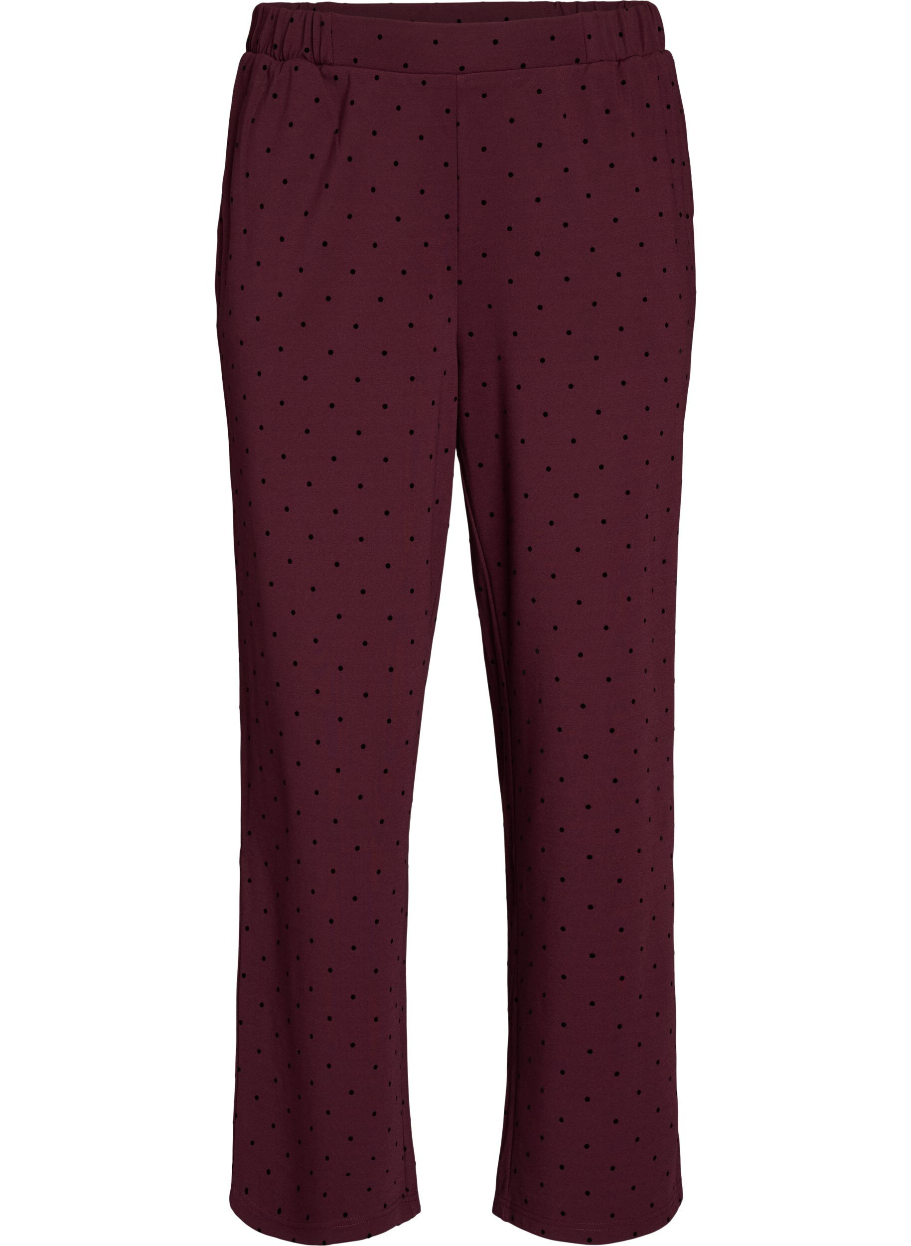 ZizziGespikkelde broek met een high waist en straight-fit pijpen, Rood, Packshot image number 0
