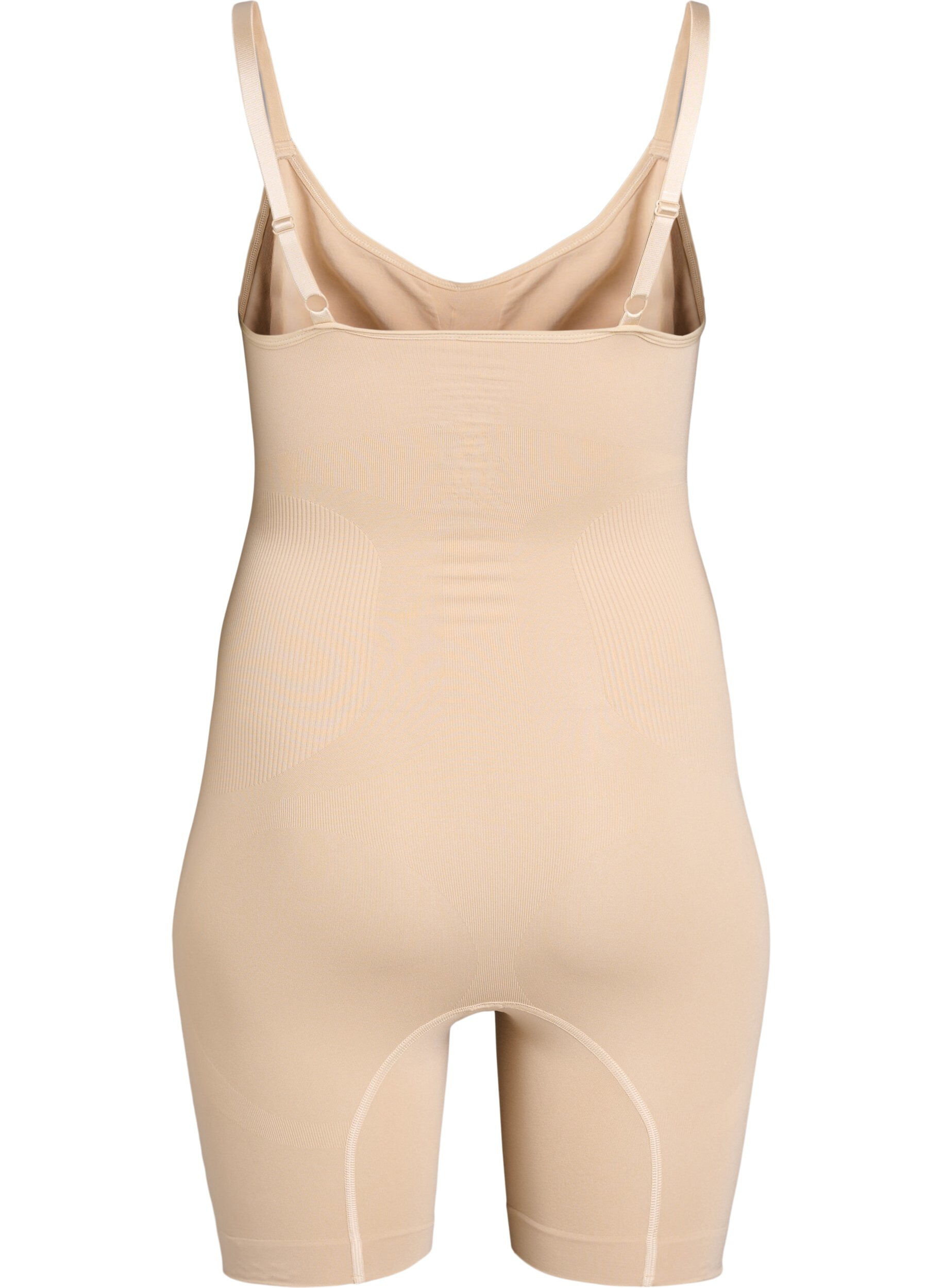Zizzi Shapewear body met opening aan de onderkant, Beige, Packshot image number 1