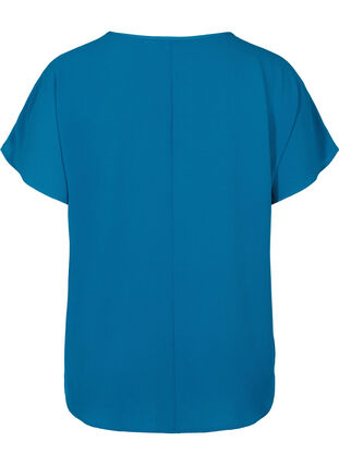 Top met korte mouwen en ronde hals, Moroccan Blue, Packshot image number 1