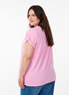 T-shirt met korte mouwen in een katoenmix, Roze, Model image number 2
