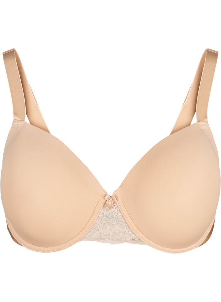 Voorgevormde beha met gaas, Beige, Packshot image number 0