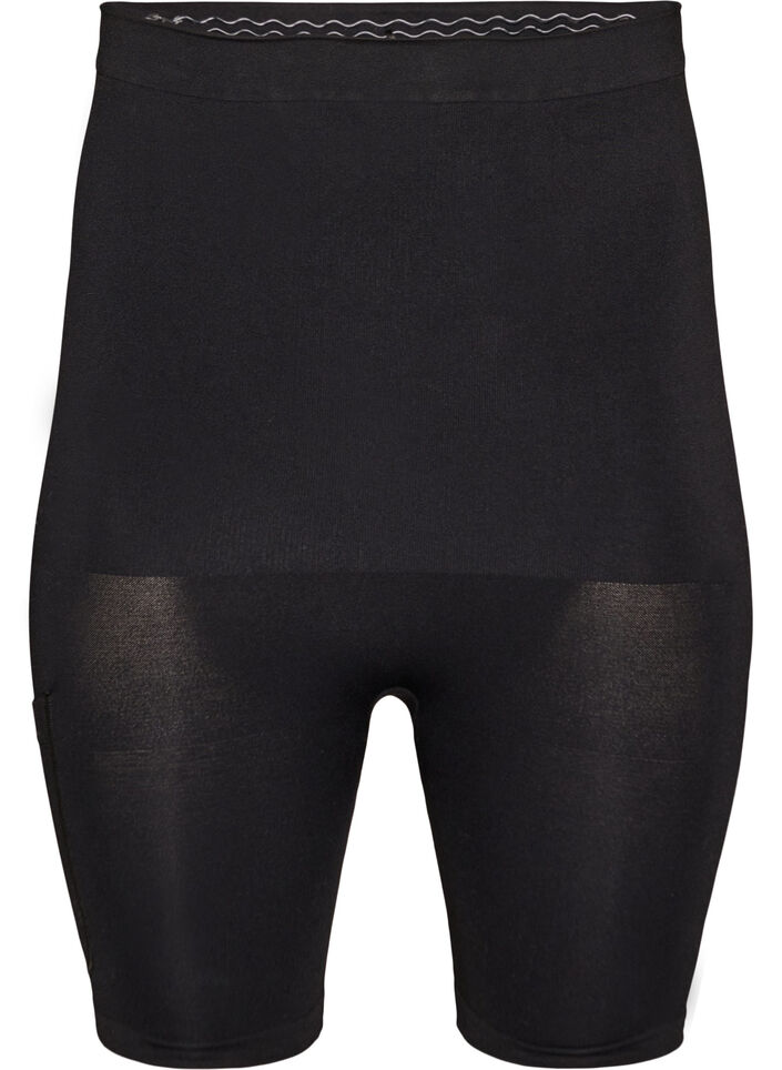 Shapewear short met medium ondersteuning en een hoge taille, Zwart, Packshot image number 0