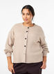 Vest van ribtricot met knopen, Beige, Model image number 0
