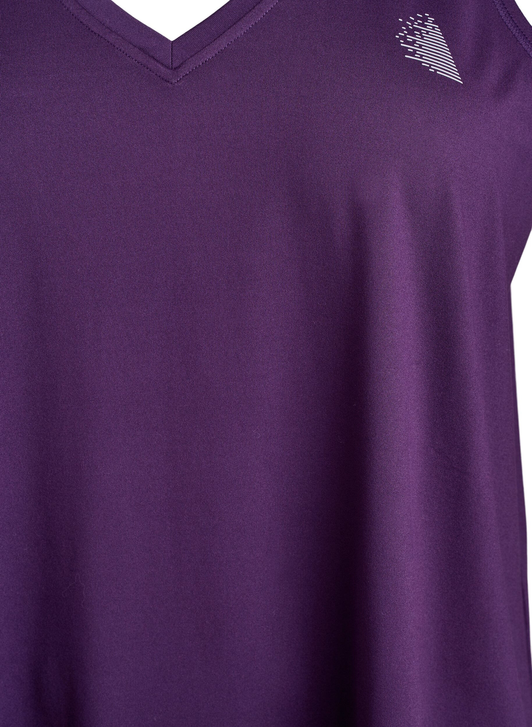 ZizziWorkout top met V-hals, Paars, Packshot image number 2