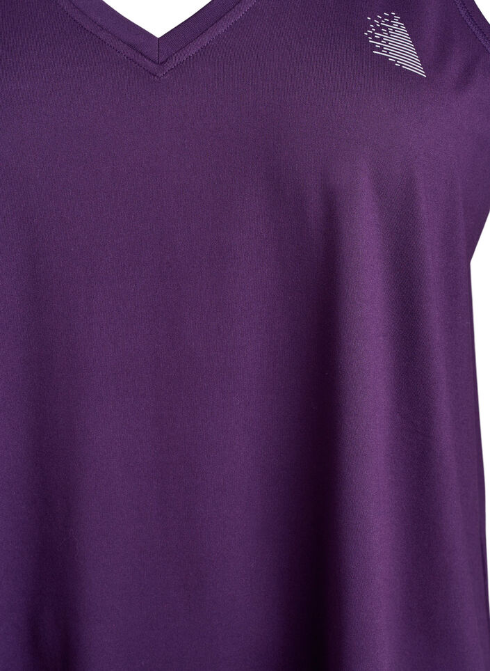 Workout top met V-hals, Paars, Packshot image number 2