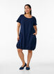 Katoenen jurk met korte mouwen, Blauw, Model image number 1