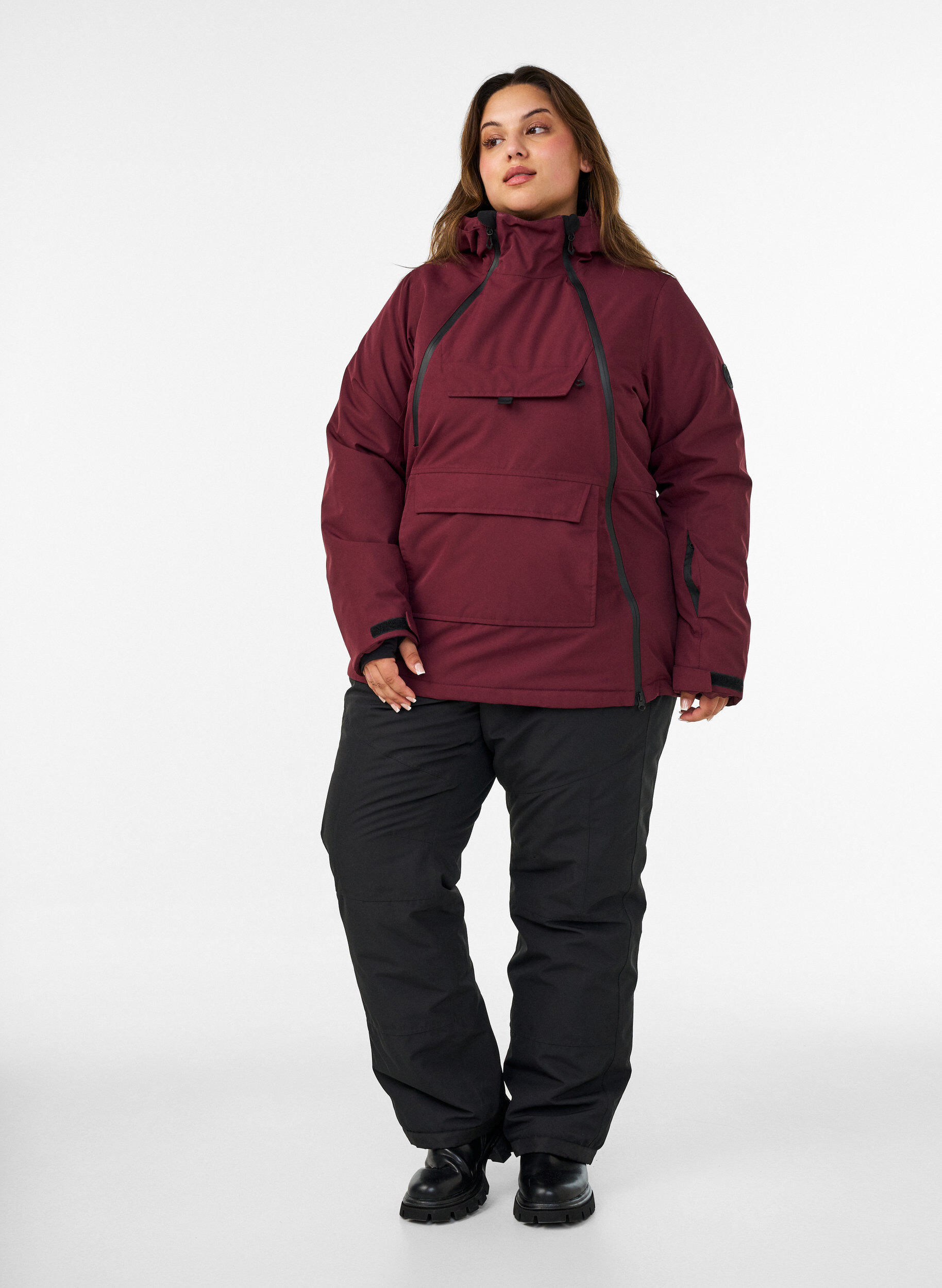 ZizziFunctionele ski-anorak met capuchon, Rood, Model image number 1