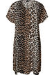 Jurk met V-hals van viscose, Bruin, Packshot image number 0