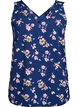 Top met print en V-hals, Blauw, Packshot image number 0
