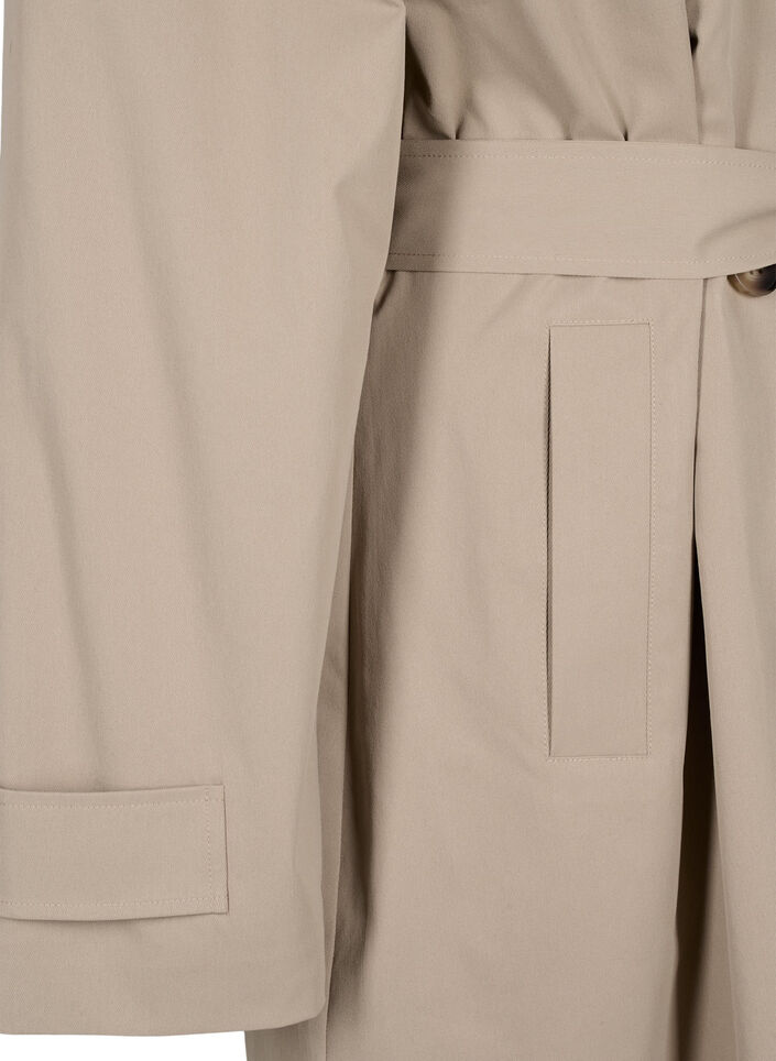 Klassieke lange trenchcoat met riem, Chinchilla, Packshot image number 3