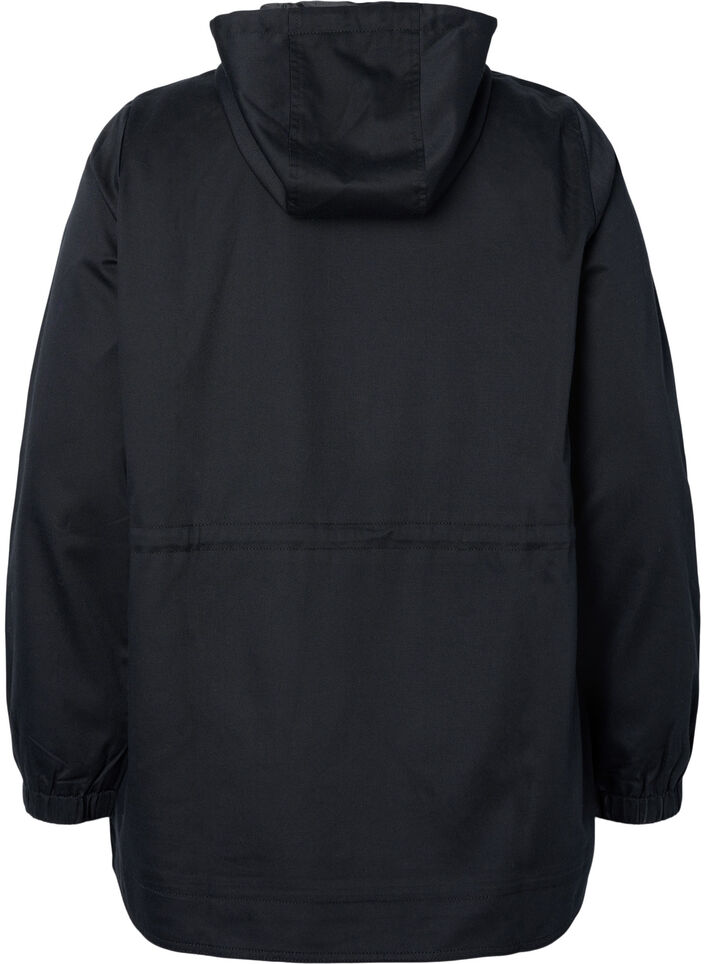 Anorak met capuchon en zak, Black, Packshot image number 1