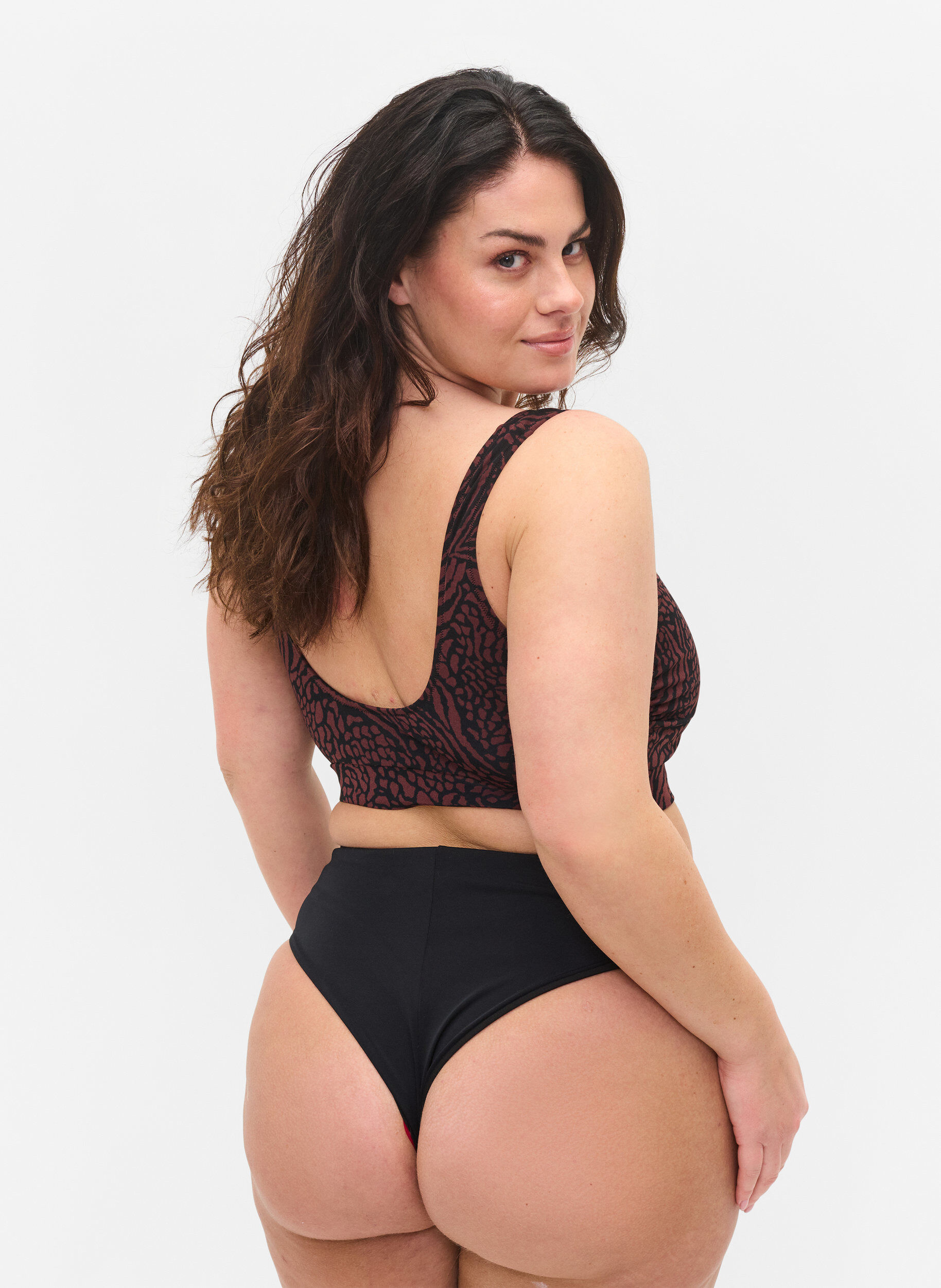 Zizzi Bikinibroekje met normale taille, Black, Model image number 1