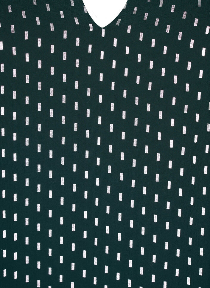 Jurk met lange mouwen en folieprint, Scarab w. Silver, Packshot image number 2