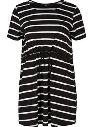Korte jurk, Black w. white stripes 