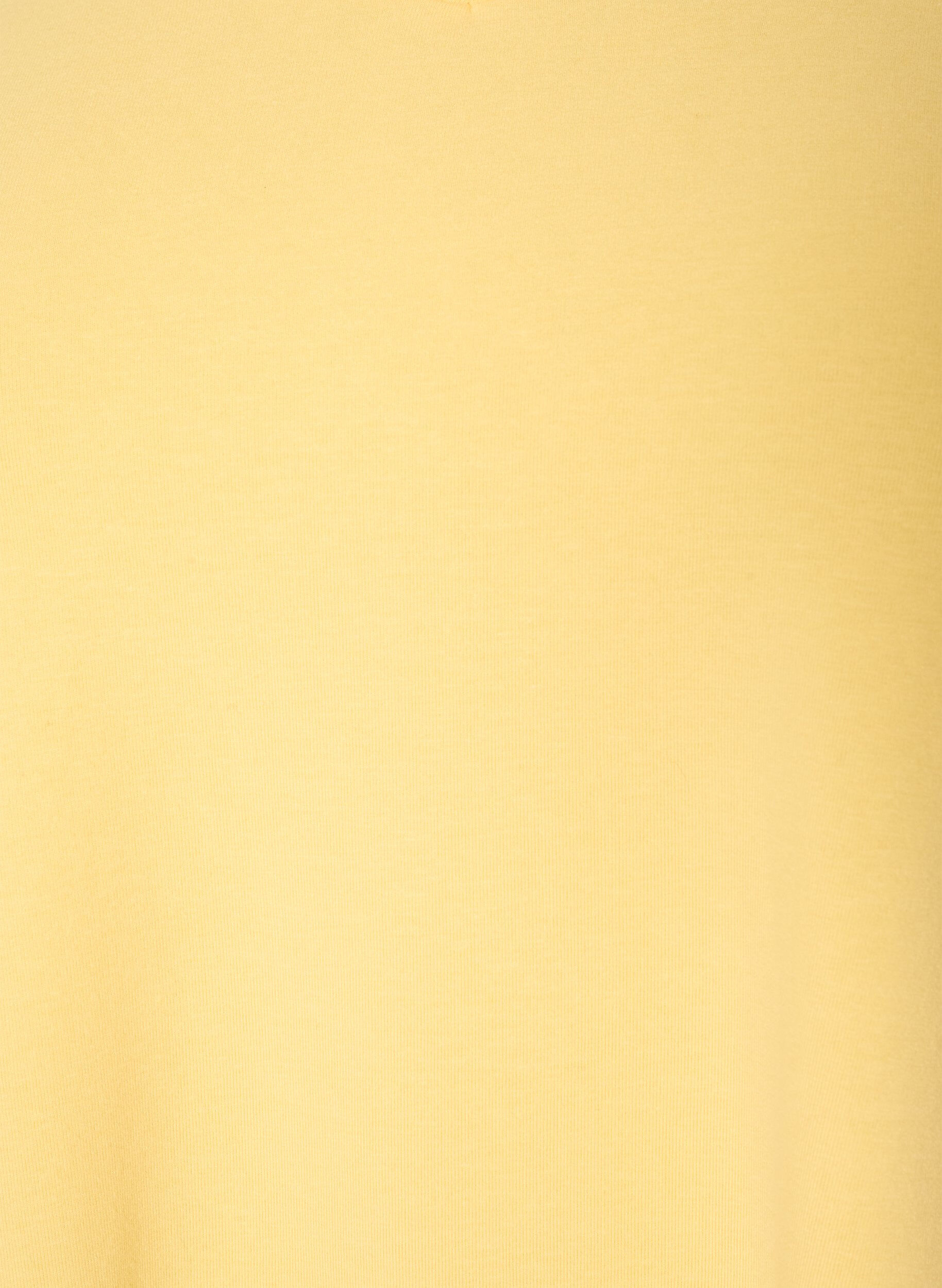 ZizziBasic t-shirt in effen kleur met katoen, Geel, Packshot image number 2
