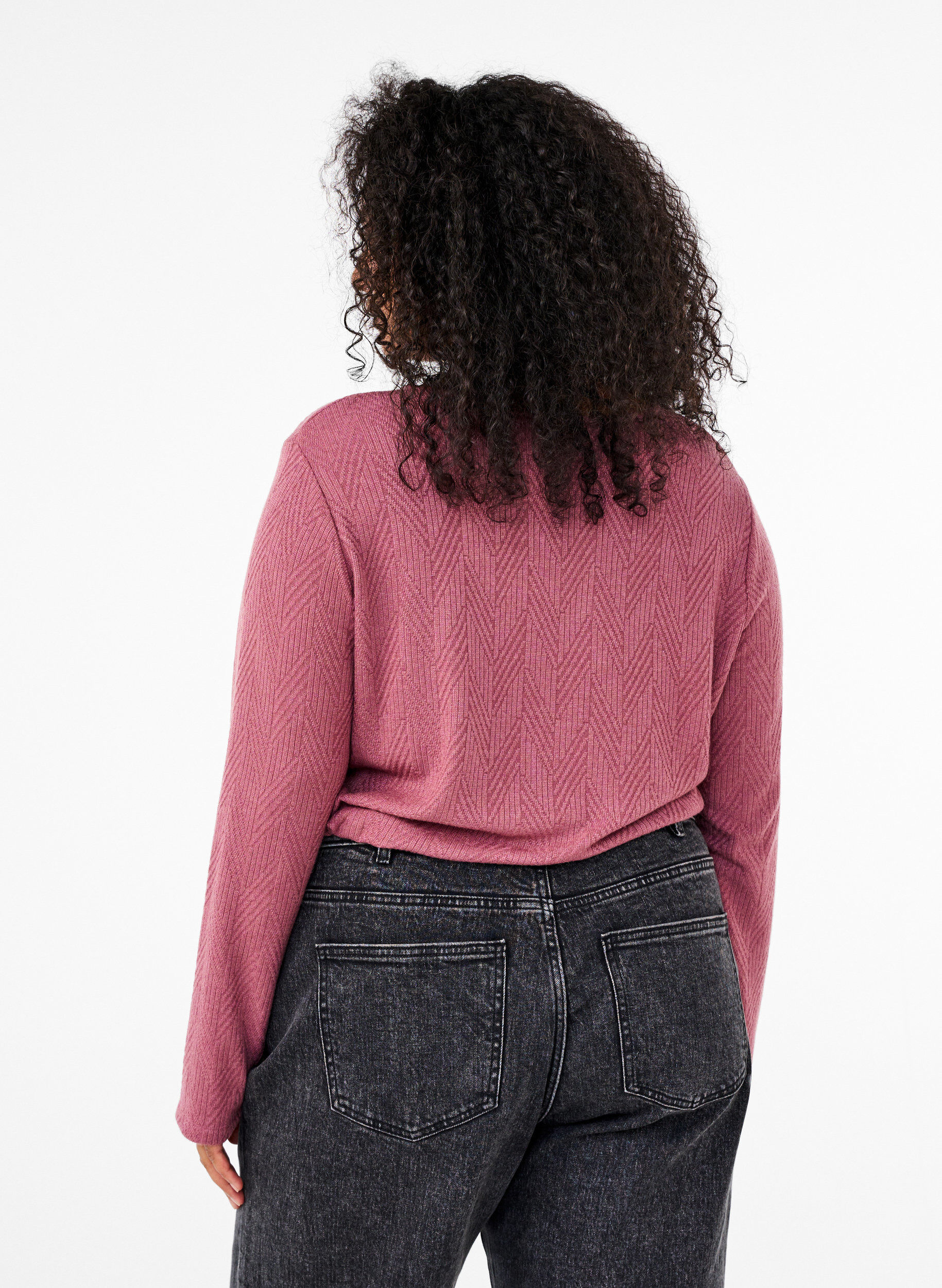 Zizzi Gepatroonde blouse met lange mouwen, Bruin, Model image number 2