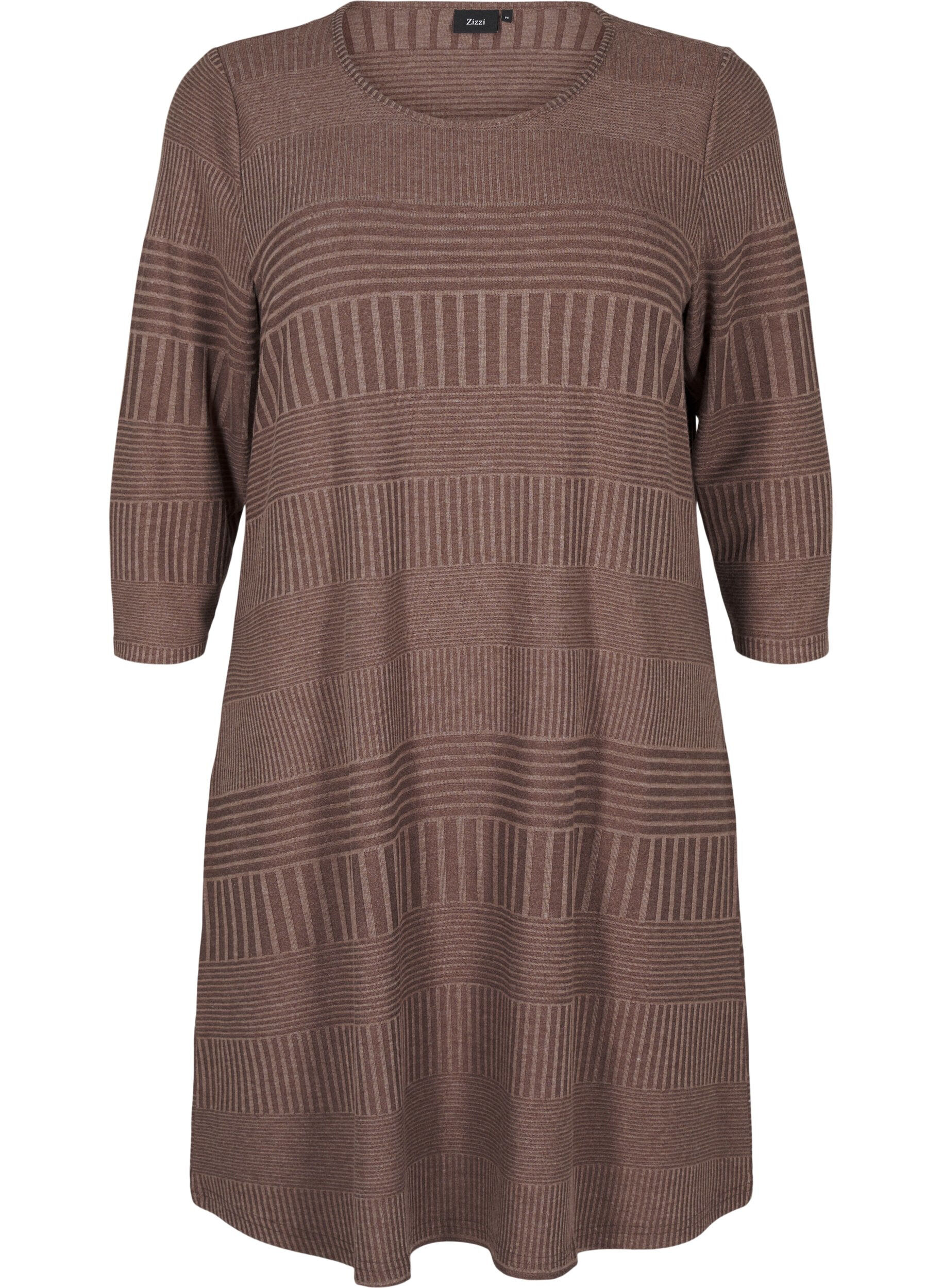 Zizzi Jurk met 3/4 mouwen en strepen, Ch. Martini Mel., Packshot image number 0