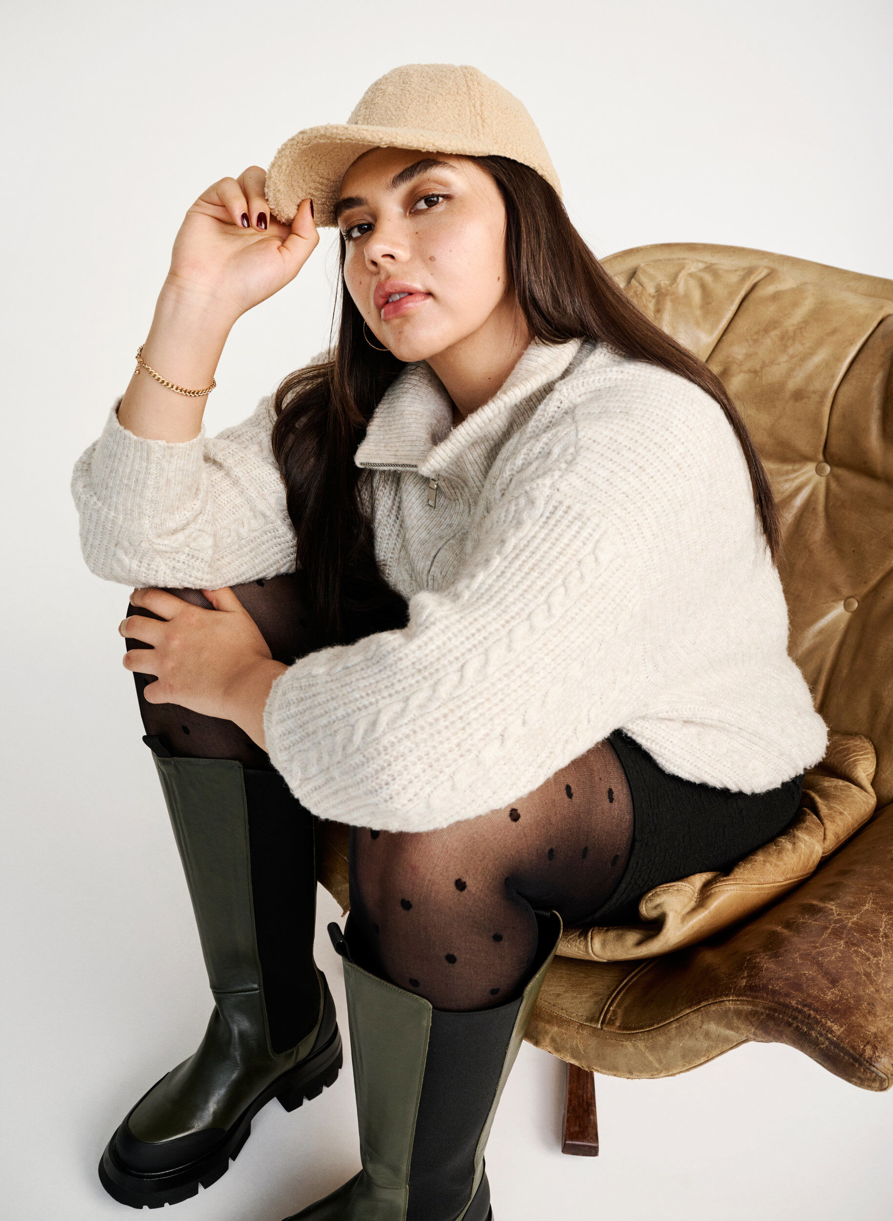 Zizzi Kabeltrui met rits, Pumice Stone Mel., Image image number 0