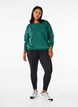 Sweatshirt met badstof tekst, Groen, Model image number 1
