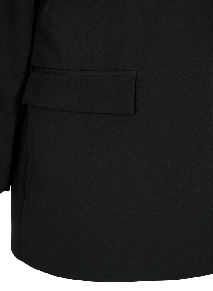 Klassieke blazer met knoopsluiting, Zwart, Packshot image number 3