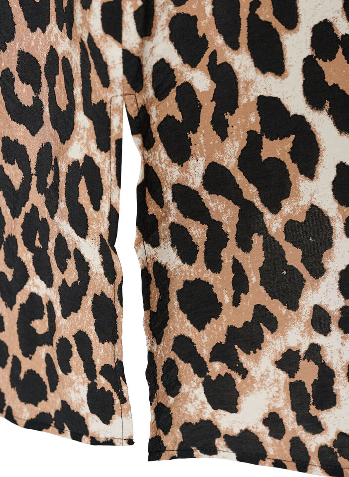 Jurk met V-hals van viscose, Bruin, Packshot image number 3