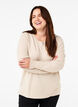 FLASH - Gebreide blouse met ronde hals, Beige, Model image number 0